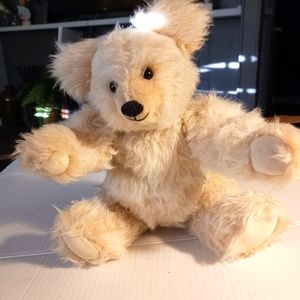 Steiff Vintage 14" Jointed Teddy Bear with stitched face, leather paws Smiling